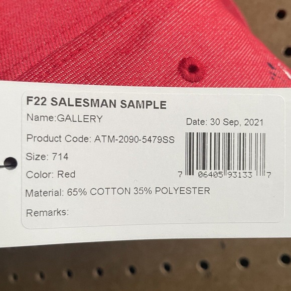 NWT FanInk Atletico Madrid FT-90 Pro Fitted Hat Cap Gallery Red 7 1/4 Men SAMPLE - Picture 9 of 11